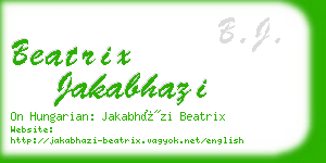 beatrix jakabhazi business card